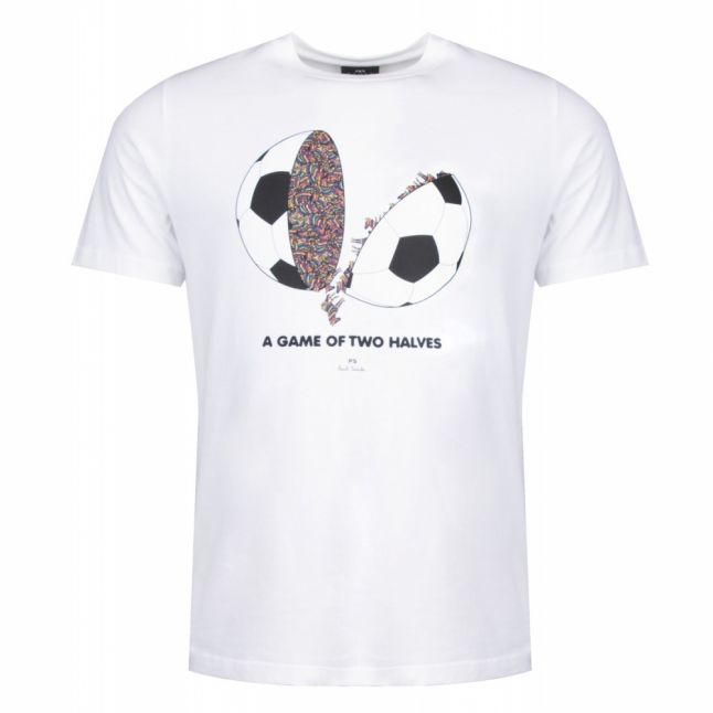 Mens White Zebra Football S/s T Shirt