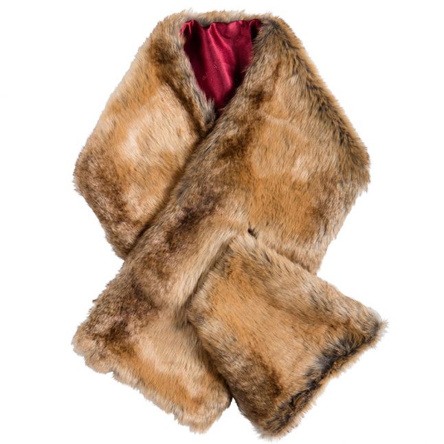 Womens Chinchilla Altamont Faux Fur Wrap