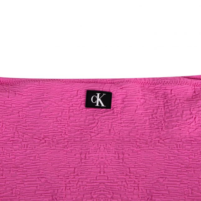 Womens Bold Pink Monogram Texture Side Tie Brief