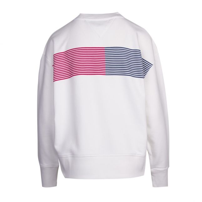 Womens Classic White Colourful Block Logo Sweat Top