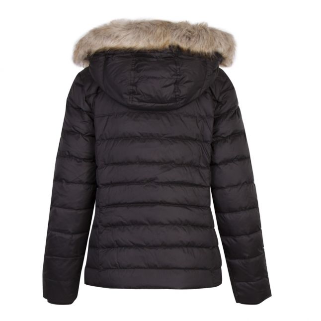 Womens Tommy Black Essential Hooded Down Jacket