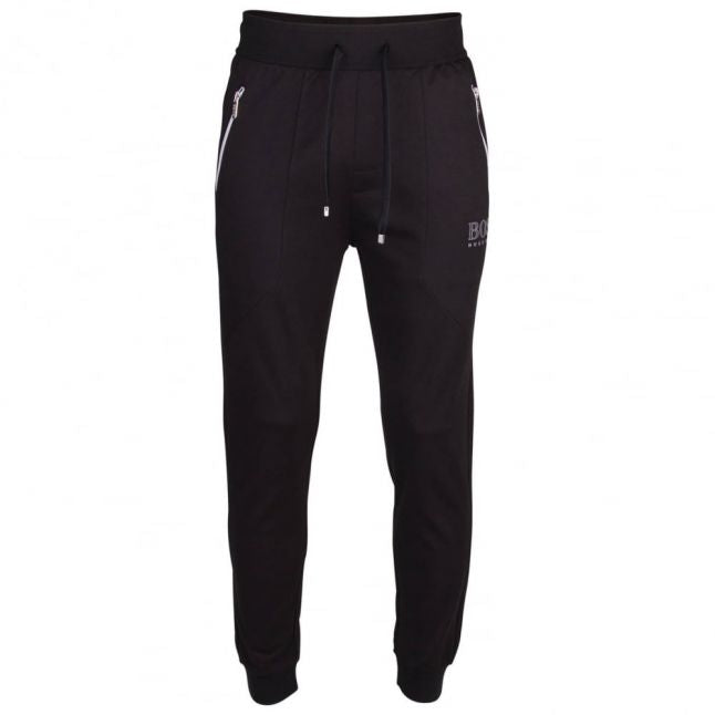 Mens Black Branded Leg Sweat Pants