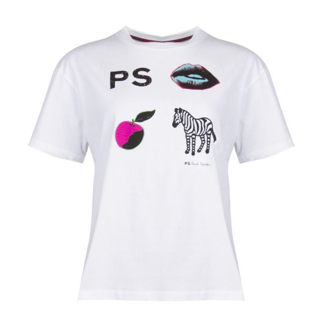 Womens White Art Logo S/s T Shirt