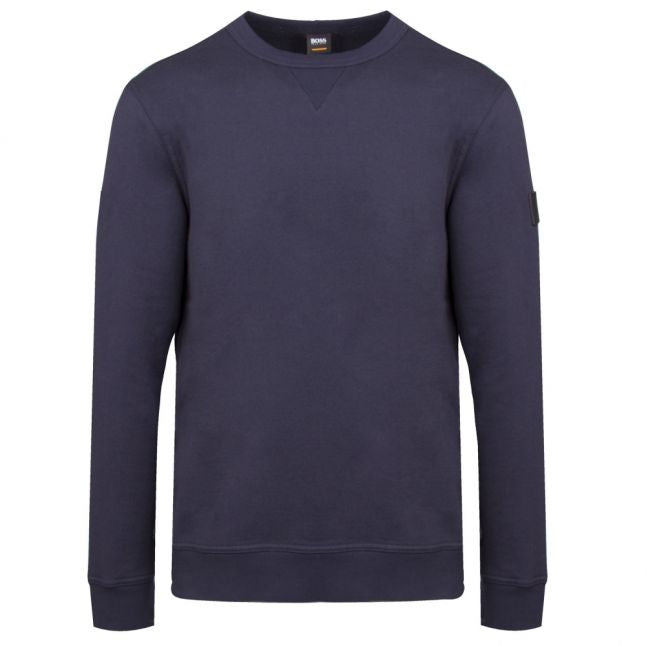 Casual Mens Dark Blue Walkup Crew Neck Sweat Top