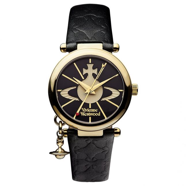 Womens Black Orb II Leather Watch