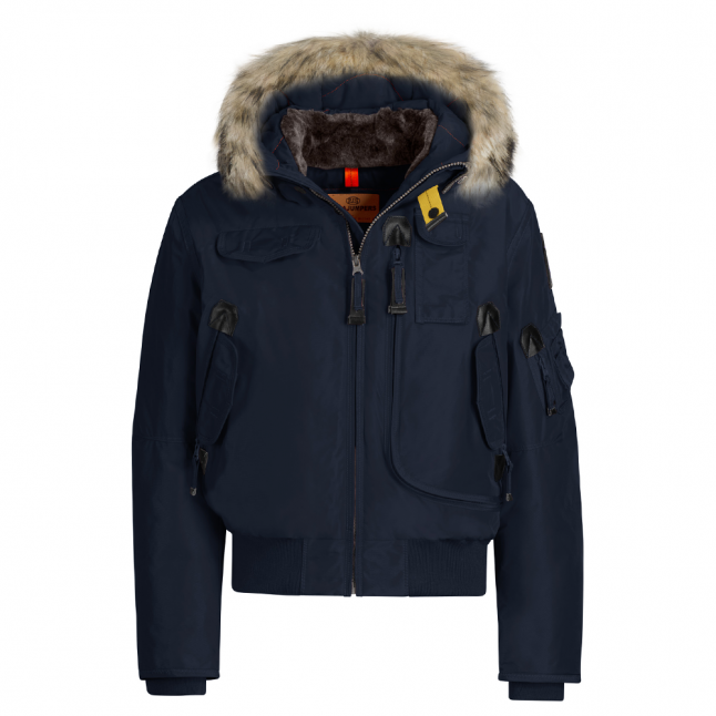 Boys Navy Gobi Down Fur Hooded Jacket