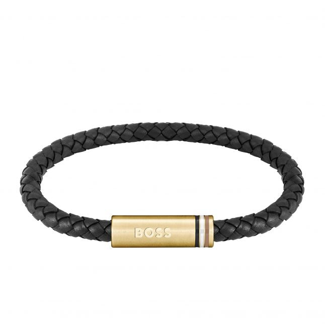 Mens Black/Gold Ares Single Braided Bracelet