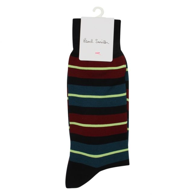 Mens Navy Donnie Neon Stripe Socks