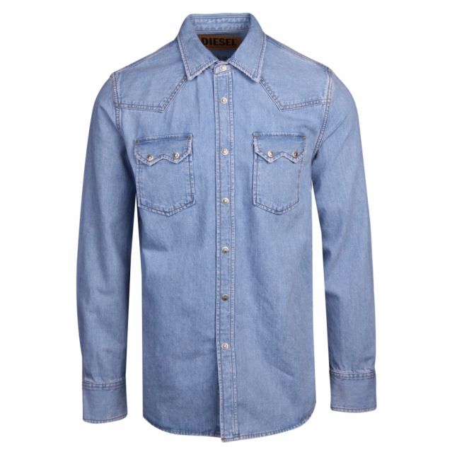 Mens Blue D-Leo Denim L/s Shirt