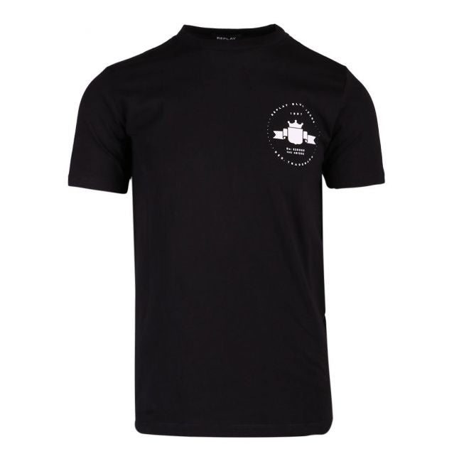 Mens Black Circle Logo S/s T Shirt