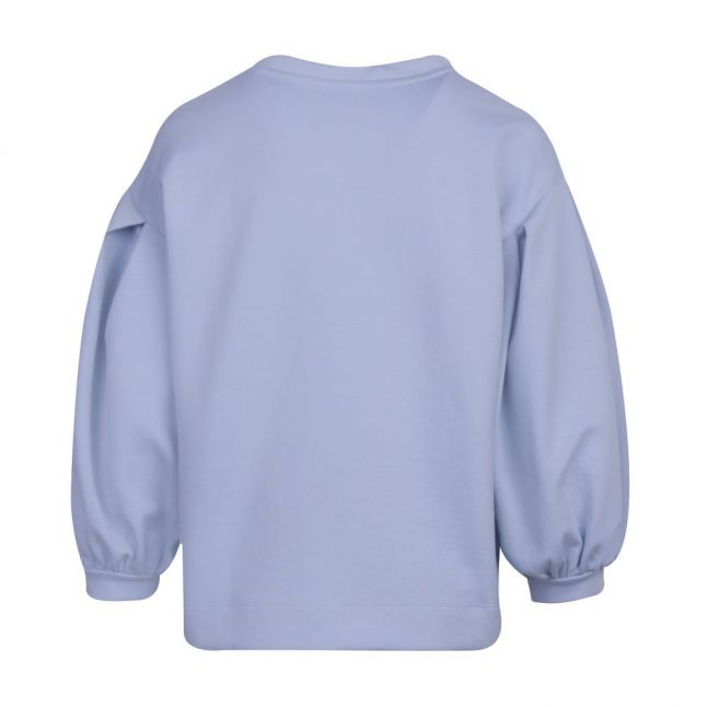 Womens Pale Blue Irissa Puff Sleeve Sweat Top