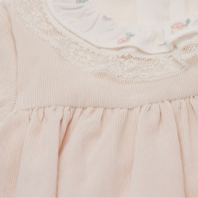 Infant Rose Cord Frill Dress