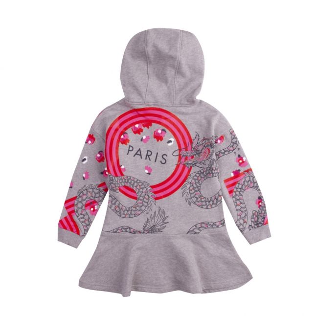 Junior Marl Grey Gayane Hooded Sweater Dress