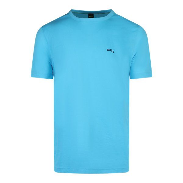 Mens Blue Tee Curved S/s T Shirt