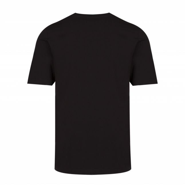 Mens Black Textured Foil Regular Fit S/s T Shirt