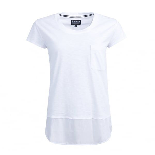 Womens White Tain S/s Tee Shirt