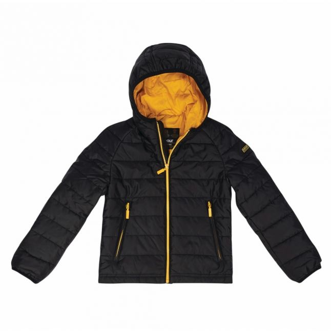 Boys Black Locking Padded Hooded Coat