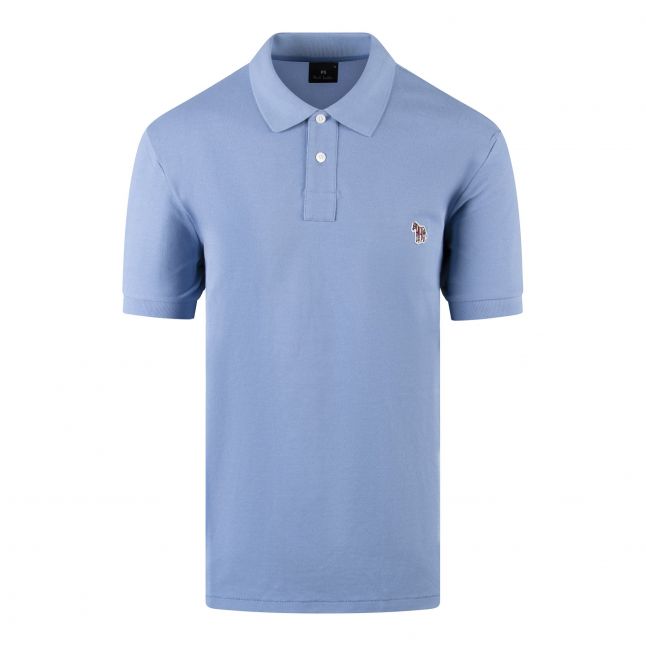 Mens Blue Zebra Badge Reg Fit S/s Polo