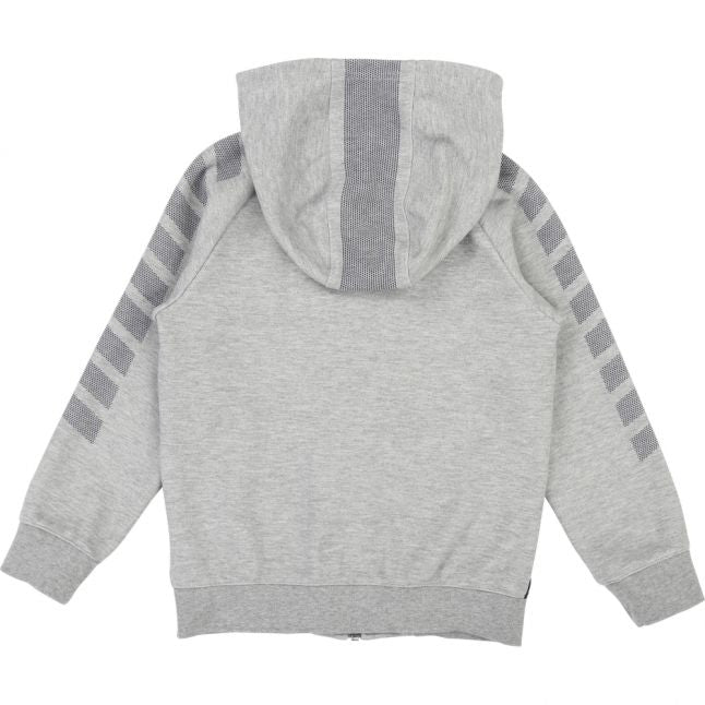 Boys Grey Marl Go Faster Stripe Hood Zip Sweat Jacket