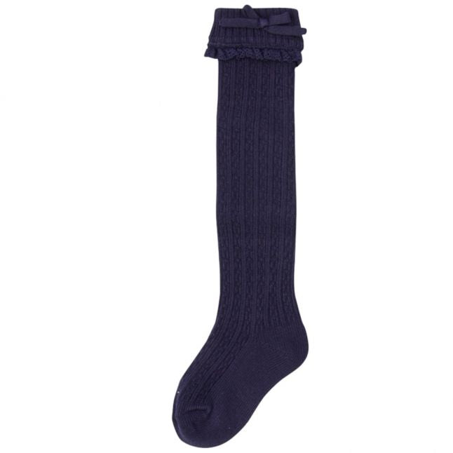 Girls Navy Knitted Socks