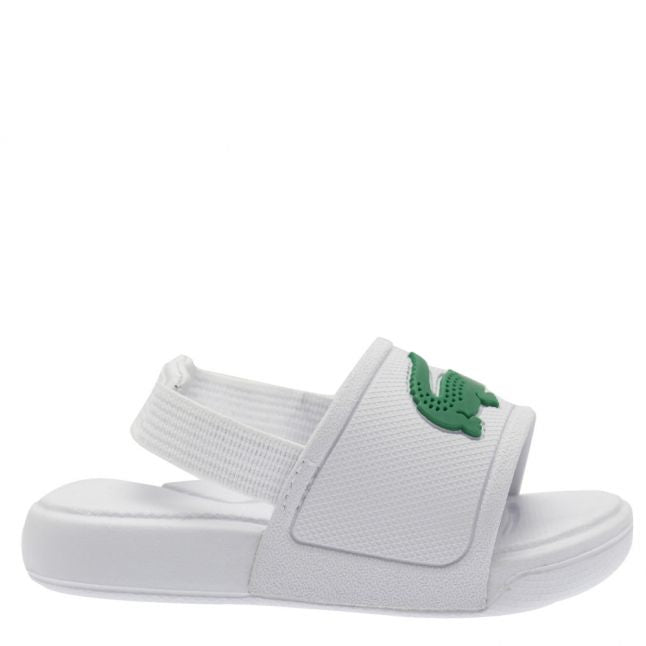 Infant White/Green L.30 Croc Slides