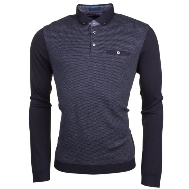 Mens Black Woolpak L/s Polo Shirt