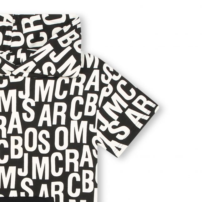 Girls Marc Jacobs Black Logo Print Hoodie Dress