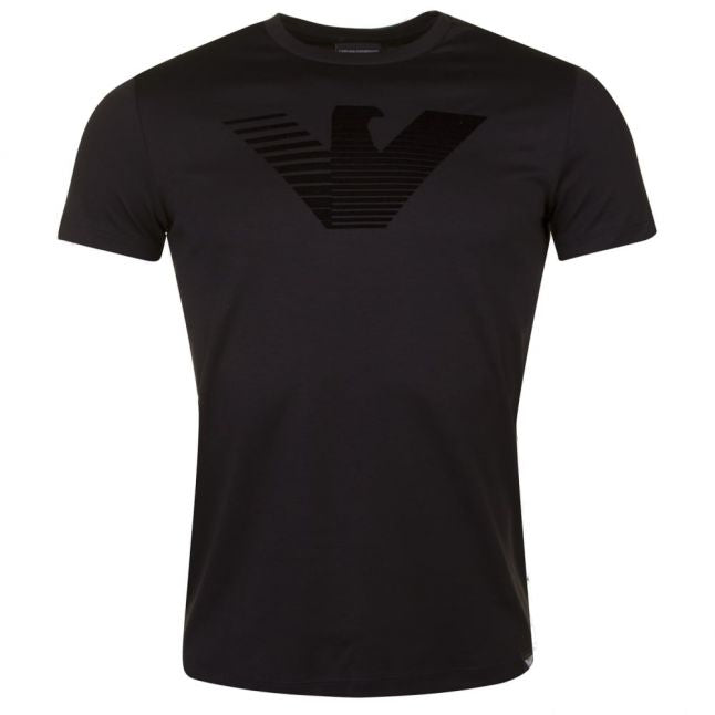 Mens Black Velvet Eagle S/s T Shirt