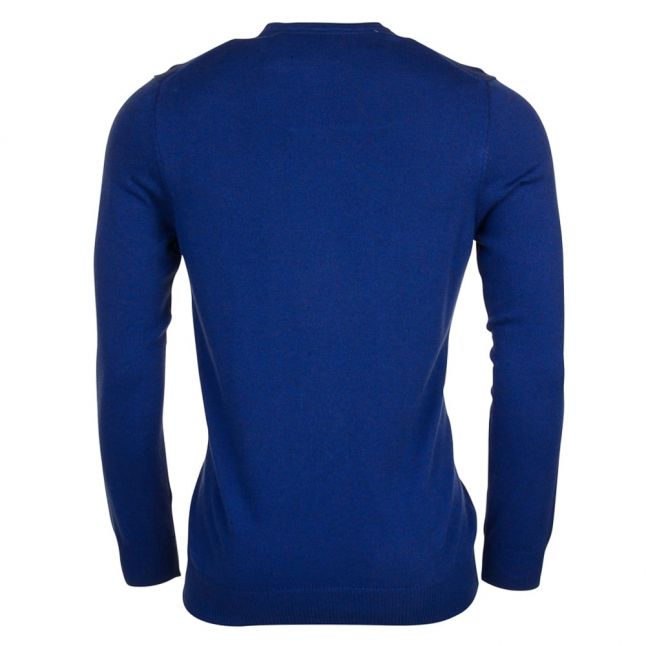 Mens True Blue Crew Neck Knitted Jumper