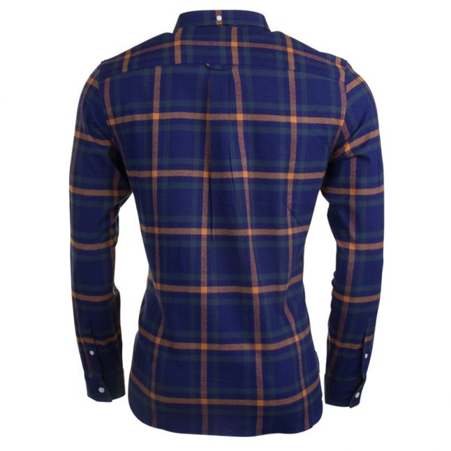 Mens Navy Check Flannel L/s Shirt