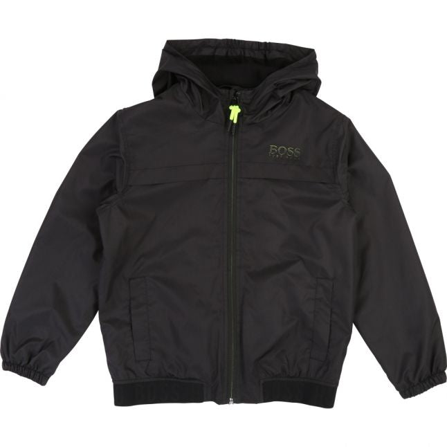 Boys Black Logo Block Windbreaker Jacket