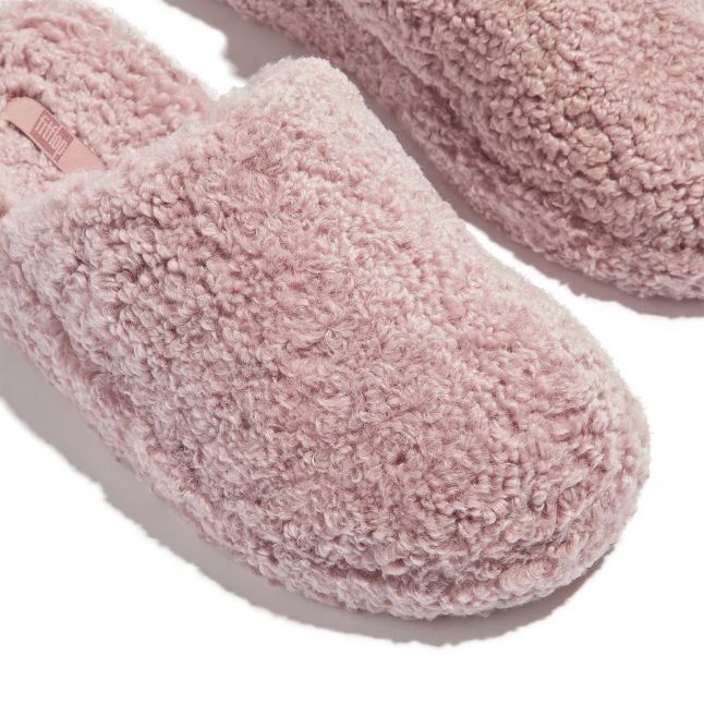 Womens Dusky Pink iQushion Teddy Mules