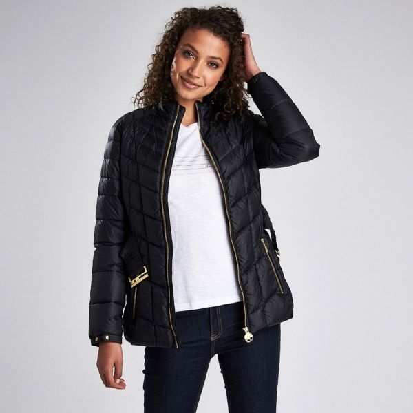 Womens Black Morzine Quilted Jacket