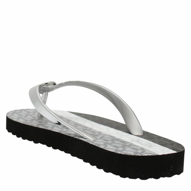 Womens Silver Metallic Flip Flops