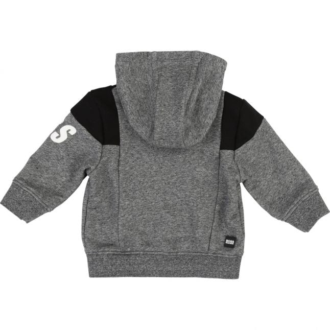 Toddler Grey/Black Logo Arm Hood Zip Sweat Top