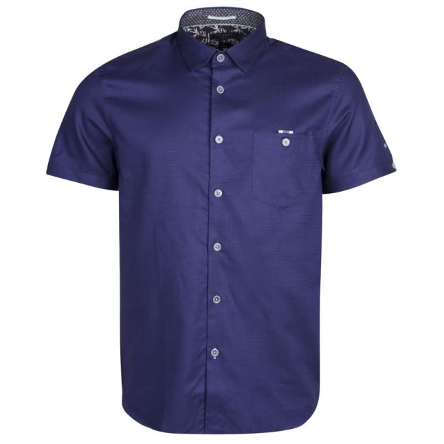 Mens Dark Blue Mowntay Waffle S/s Shirt