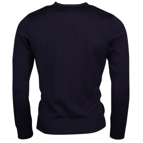 Paul & Shark Mens Navy Crew Knit Shark Fit Jumper