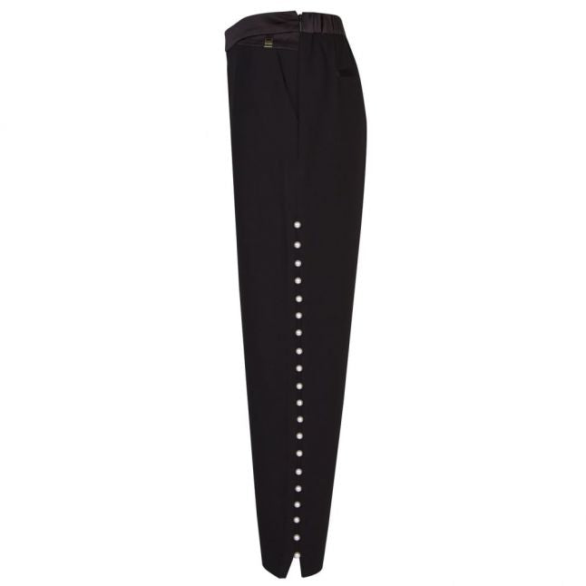 Womens Black Carlaa Pearl Detail Luxe Joggers