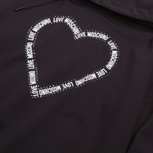 Womens Black Heart Hoodie Dress