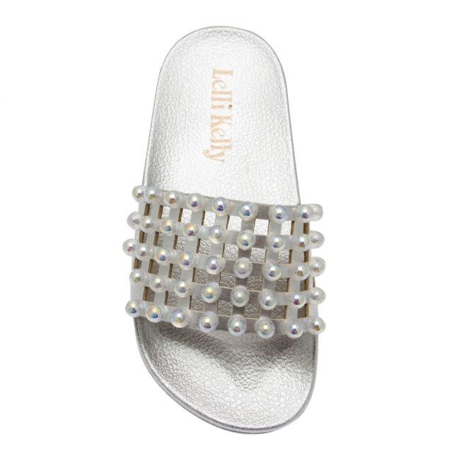 Girls Silver Vittoria Slides (28-39)