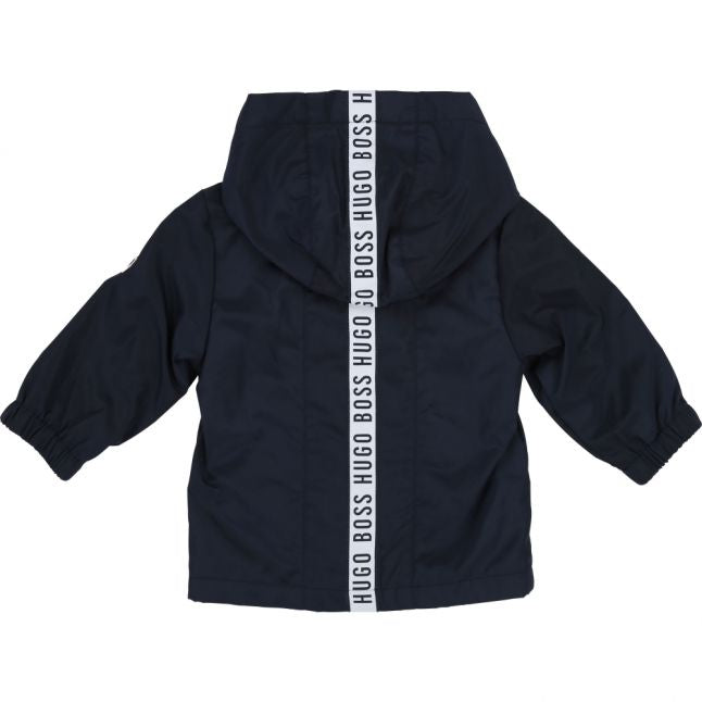 Toddler Navy Logo Tape Hood Windbreaker Jacket