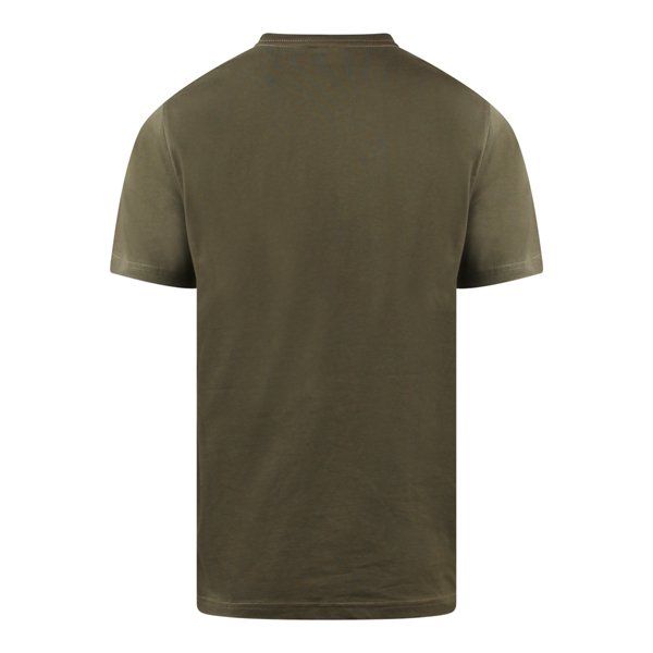 Mens Military Green Zebra Badge Reg Fit S/s T Shirt