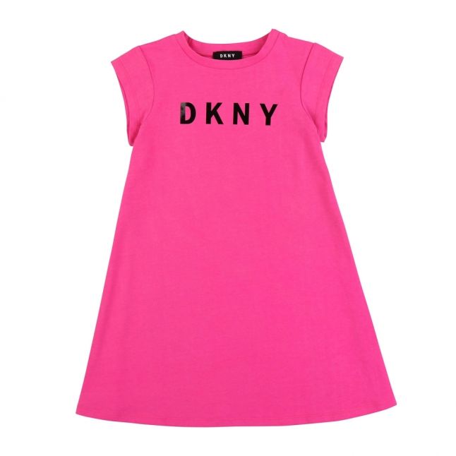 Girls Pink Logo T Shirt Dress