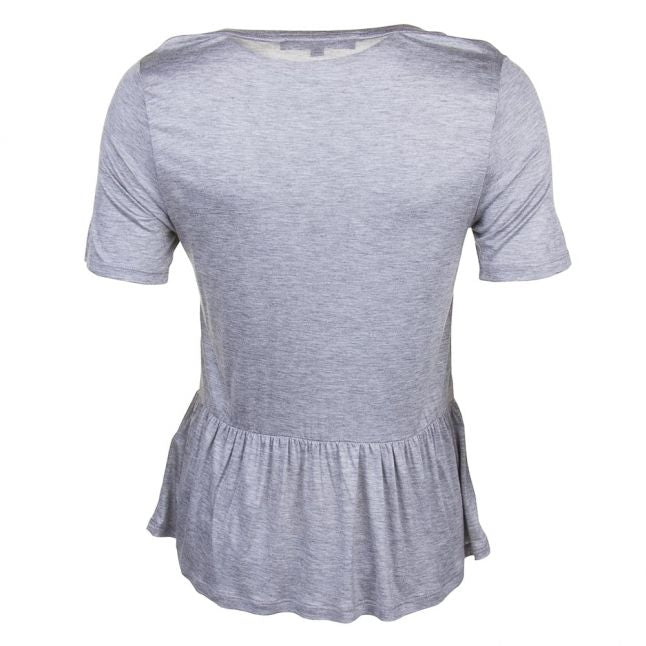 Womens Mid Grey Melange Miro Mercerised Peplum Top