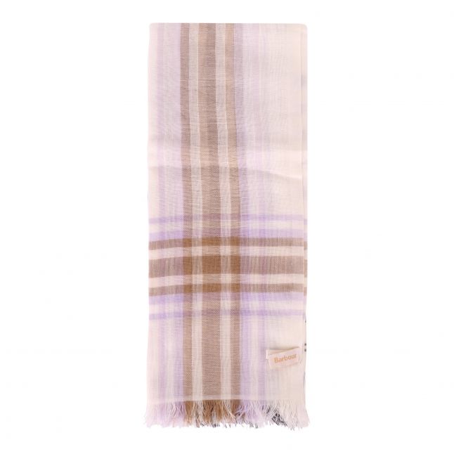 Womens Whisper White Erin Tartan Wrap Scarf