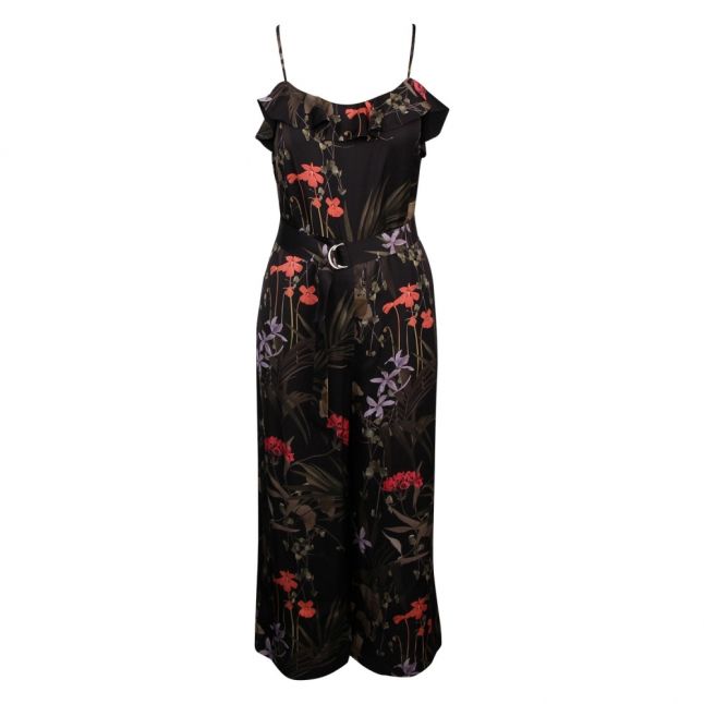 Womens Black Calline Highland Frill Jumpsuit