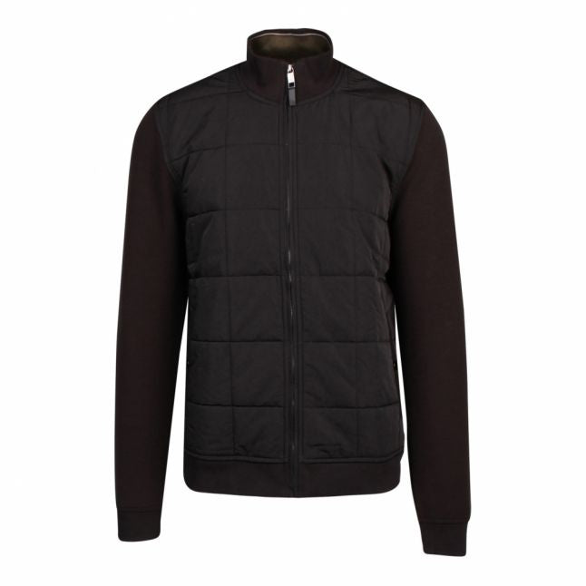 Mens Black Pasport Quilted Zip Through Sweat Jacket