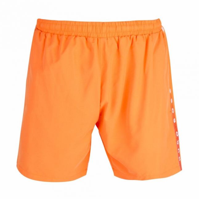 Mens Bright Orange Seabream Taped Logo Swim Shorts