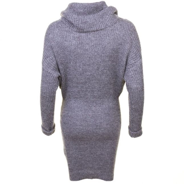 Womens Dark Grey Melange Vimatchi Rollneck Knitted Dress