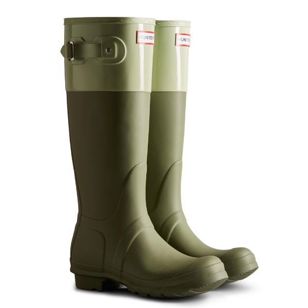 Womens Lichen Green/Muffled Green Tall Colour Block Boot